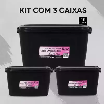 Caixa Organizadora kit com 3